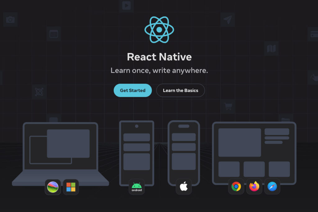 Imagen de la página de React Native